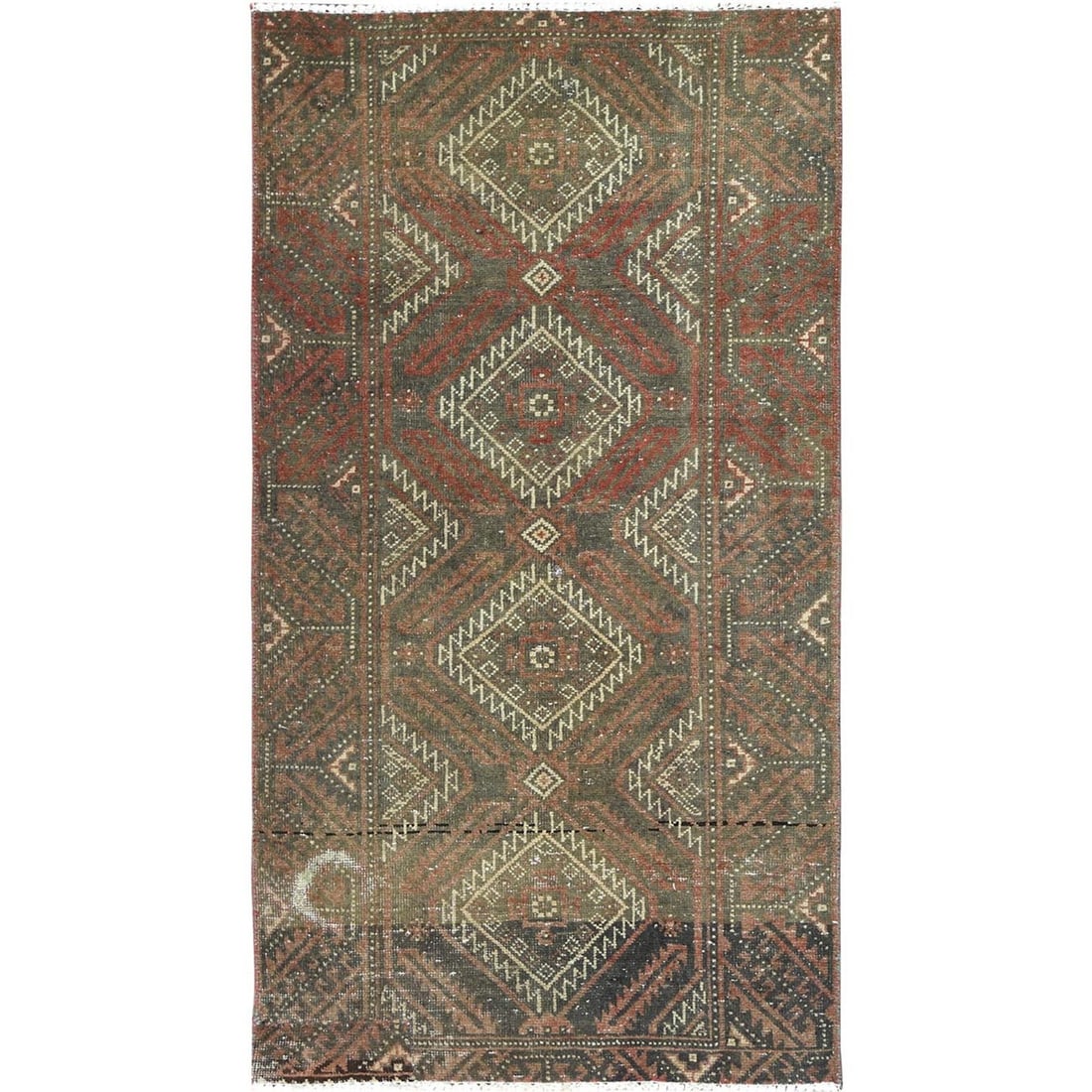 Rug 3'x5'5" Brown Vintage Zoroastrian Balooch Wool Hand Knotted Oriental: Rug 3'x5'5" Brown Vintage Zoroastrian Balooch Wool Hand Knotted Oriental Experience the rich history and cultural heritage of Turkey with this stunning 3'x5'5" Brown Vintage Zoroastrian Balooch Wool
