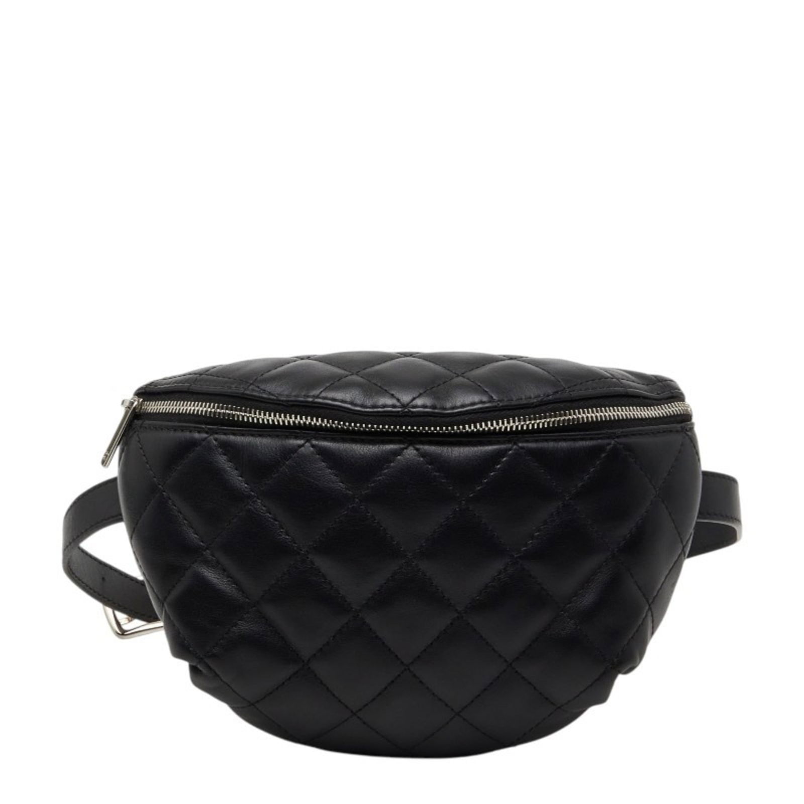 Chanel Sling Bag in Leather: Chanel Sling Bag in Leather A timeless Chanel lambskin sling bag in sleek black leather, perfect for adding an air of sophistication to any outfit. With its classic design and luxurious feel, this ico