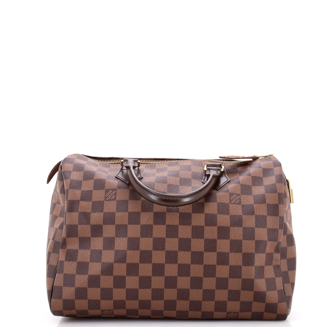 Louis Vuitton Damier 30 Speedy Handbag: Louis Vuitton Damier 30 Speedy Handbag The iconic Louis Vuitton Damier 30 Speedy Handbag is a timeless classic, boasting the signature canvas coated exterior and bold red interior. With its top