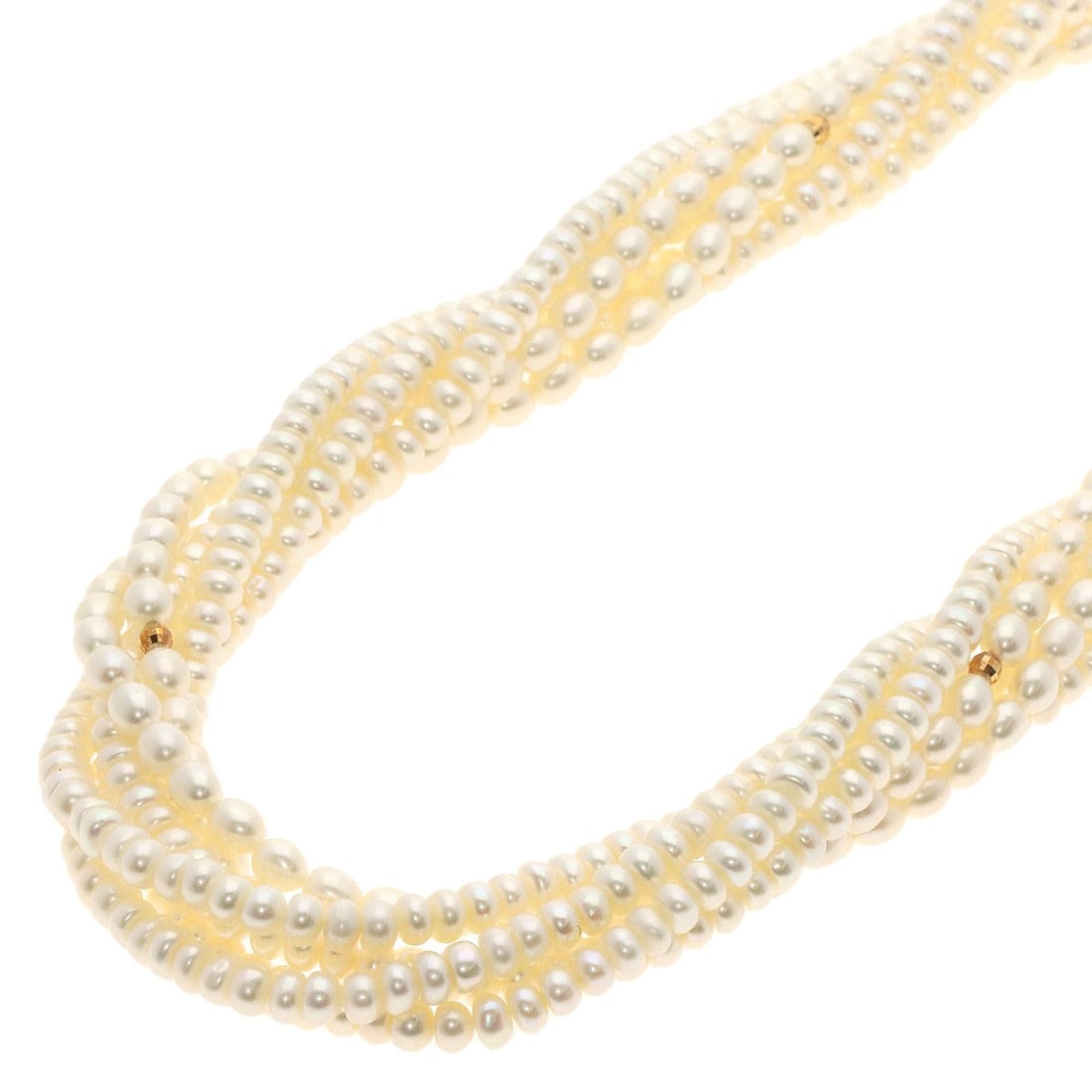 18k Yellow Gold 6-strand Freshwater Pearl Necklace (131.7g): 18k Yellow Gold 6-strand Freshwater Pearl Necklace (131.7g) Elegant and understated, this 18k yellow gold 6-strand freshwater pearl necklace is a timeless treasure for any occasion. With its delicate