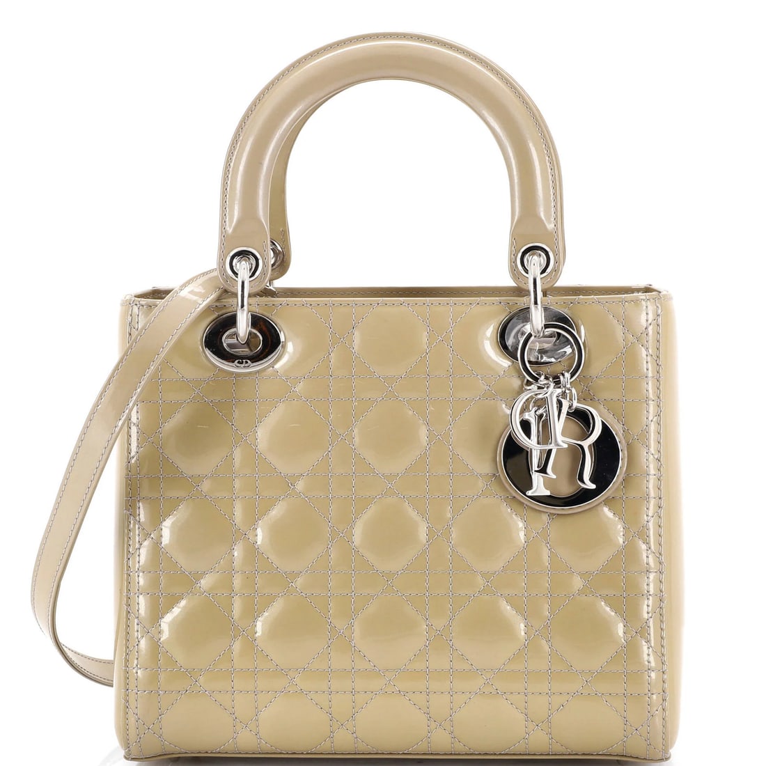 Christian Dior Lady Bag Cannage Quilt Patent Medium: Christian Dior Lady Bag Cannage Quilt Patent Medium The Christian Dior Lady Bag Cannage Quilt Patent Medium is a stunning example of luxury craftsmanship, boasting patent leather exterior with subtle