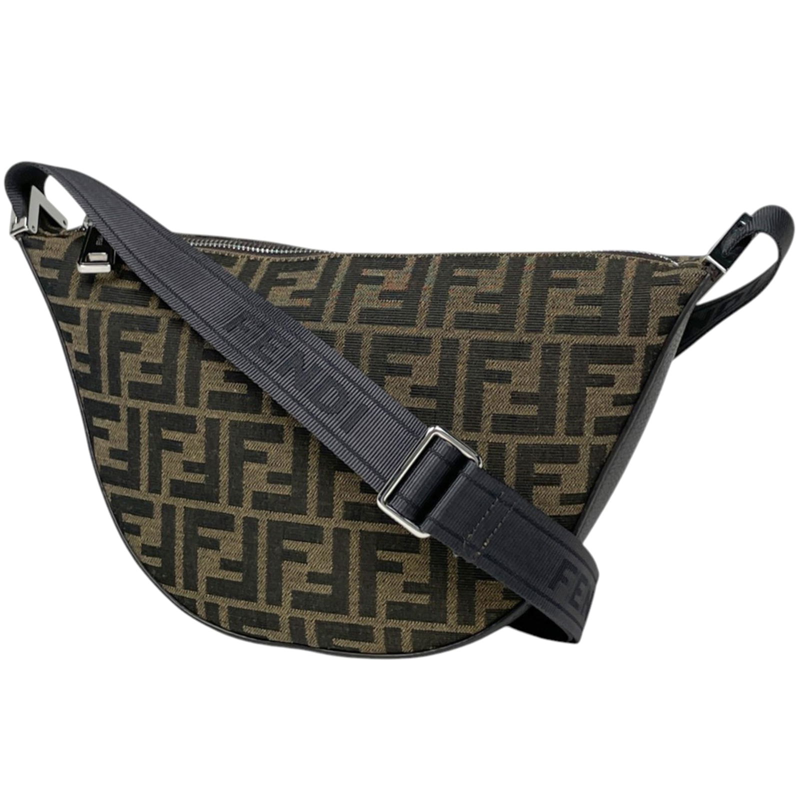 Fendi Canvas Shoulder Bag: Fendi Canvas Shoulder Bag A timeless Fendi canvas shoulder bag in rich brown, perfect for adding an air of sophistication to any outfit. With its classic design and durable canvas material, this