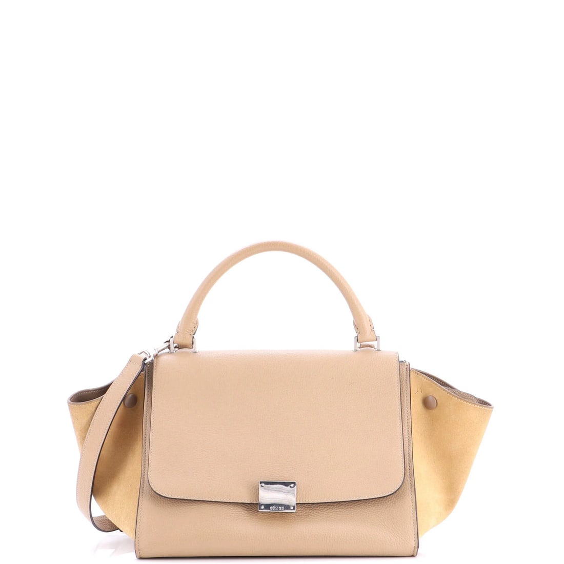 Celine Small Leather Trapeze Bag: Celine Small Leather Trapeze Bag The Celine Small Leather Trapeze Bag is a timeless, neutral beauty that exudes understated elegance. With its classic top handle and spacious interior, this small bag