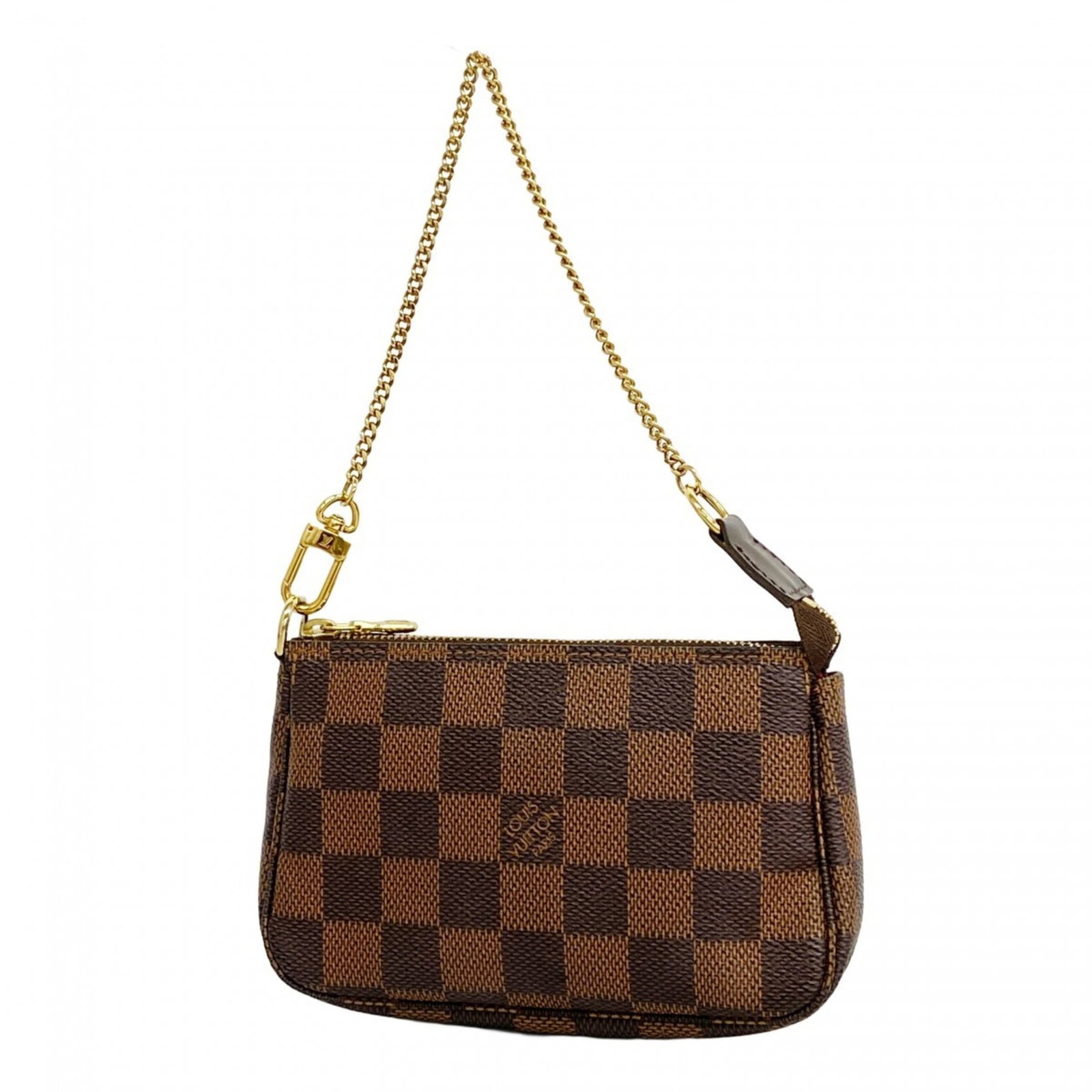 Pouch Louis Vuitton: Pouch Louis Vuitton A pre-owned Louis Vuitton pouch in Ebene, this stylish accessory boasts the iconic monogram pattern and classic design that has made Louis Vuitton synonymous with luxury. With its
