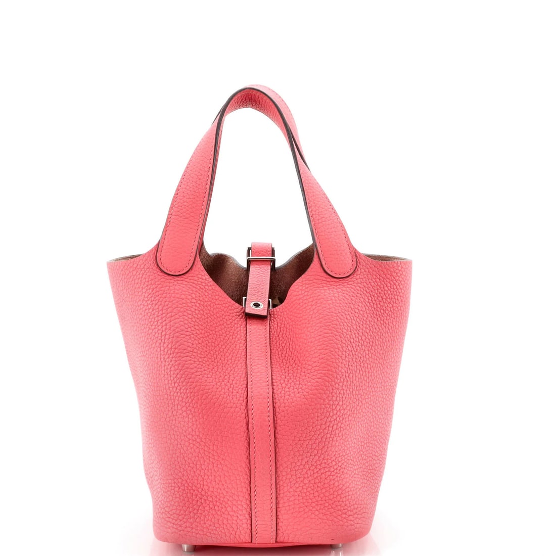 Hermes Picotin Lock Clemence PM Bag: Hermes Picotin Lock Clemence PM Bag The Herm?s Picotin Lock Clemence PM Bag is a rare and stylish find, boasting the iconic Palladium hardware and signature pink hue that has become synonymous with