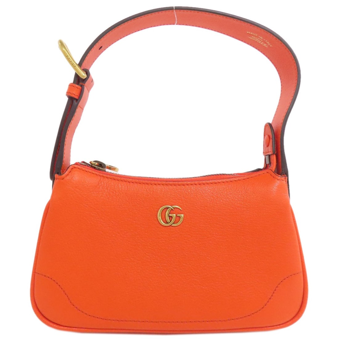 Calf GUCCI 739076 Aphrodite GG Marmont Handbag: Calf GUCCI 739076 Aphrodite GG Marmont Handbag Experience the vibrant style of Gucci with this stunning Calf GG Marmont handbag, boasting an eye-catching orange exterior and iconic interlocking GG