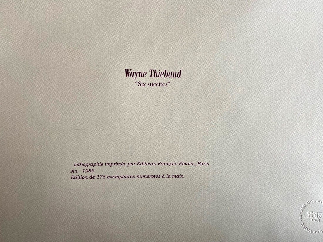 Numbered Wayne Thiebaud Lithograph - 9