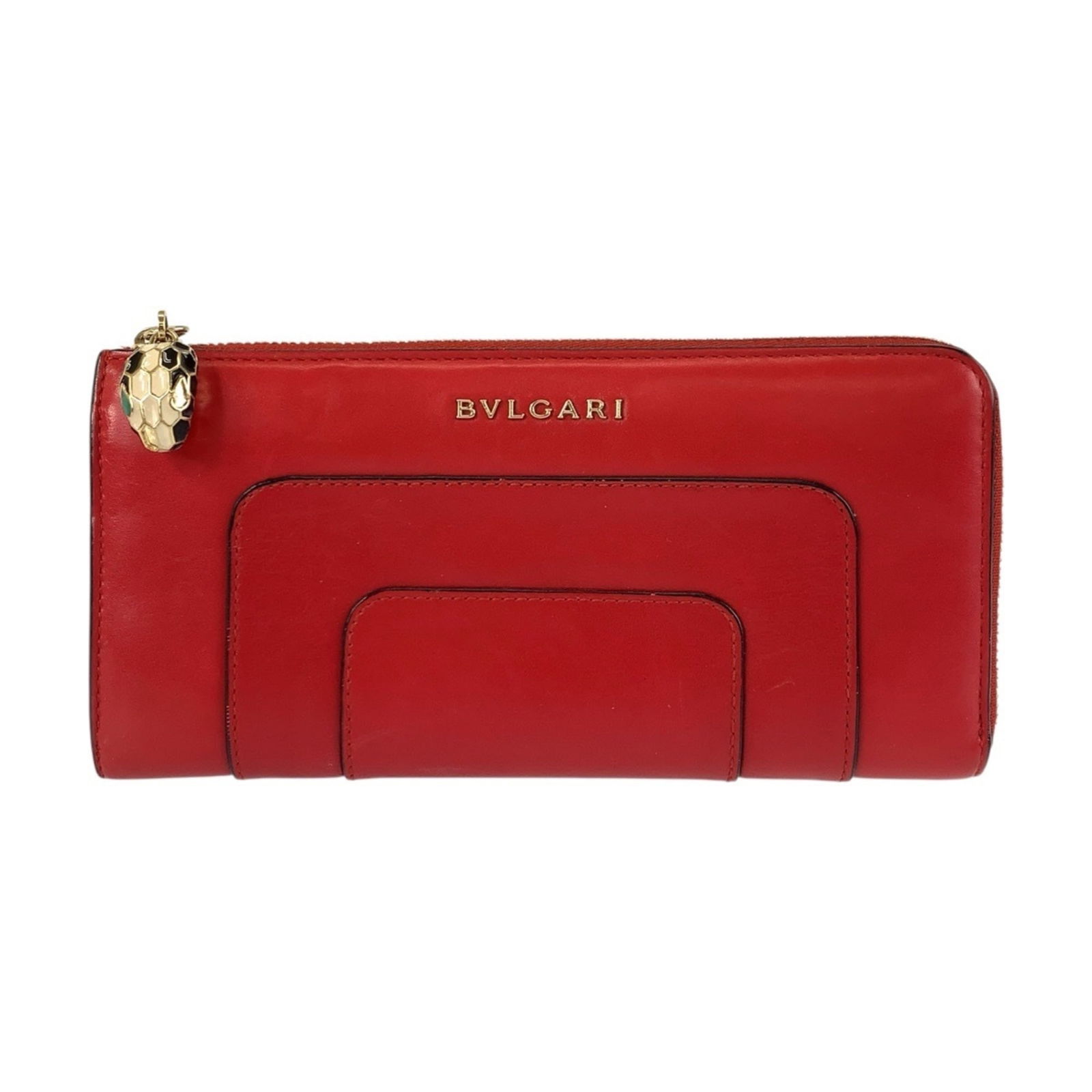 Bvlgari Coin Purse/ Case Leather: Bvlgari Coin Purse/ Case Leather A stunning Bvlgari leather coin purse in bold red, adding a pop of color to any handbag or wallet. With its classic design and high-quality craftsmanship, this