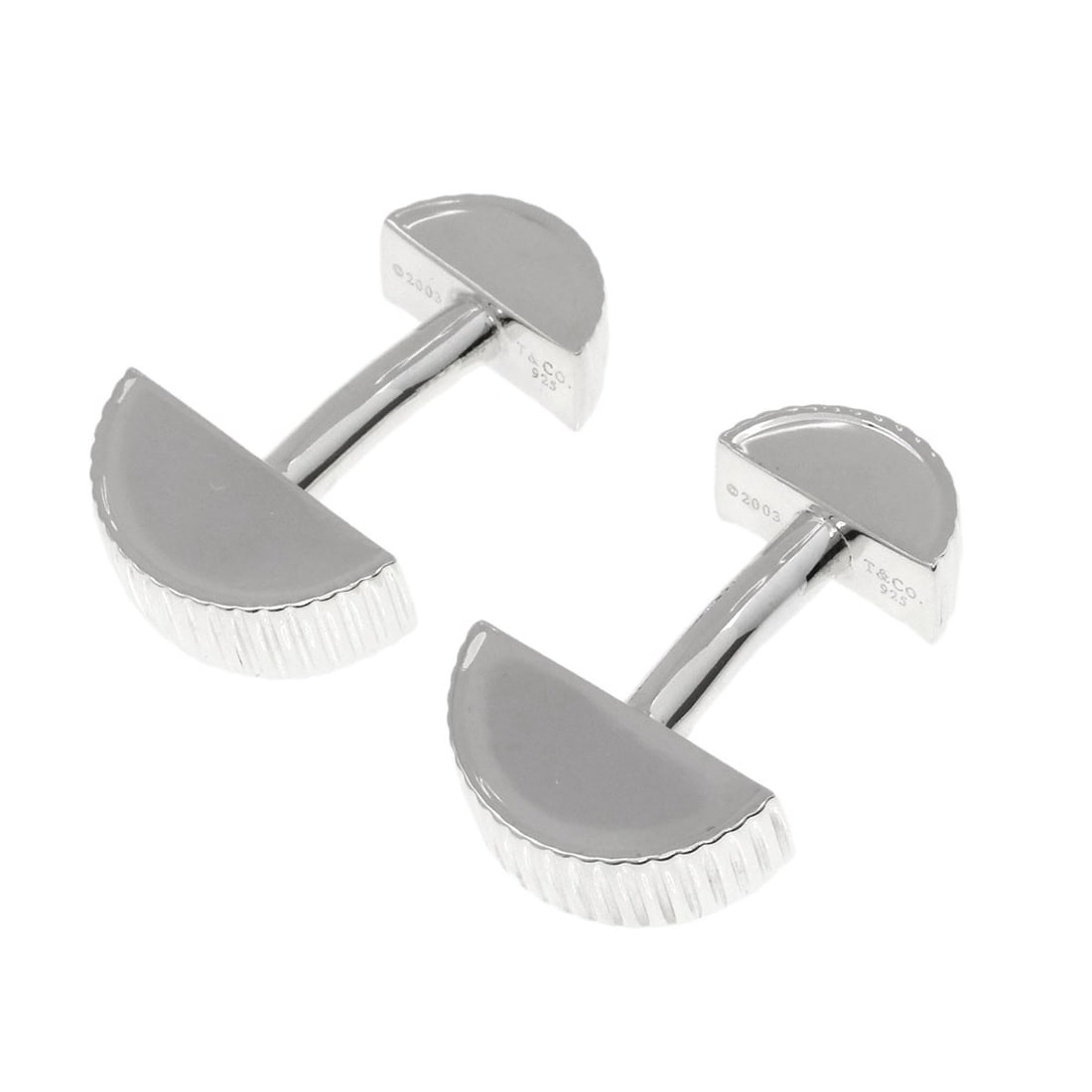 Silver TIFFANY&Co. Coin edge cuffs: Silver TIFFANY&Co. Coin edge cuffs Elevate your style with the timeless elegance of Tiffany&Co.'s iconic coin edge cuffs, crafted from sterling silver and boasting a sleek, modern design that exudes