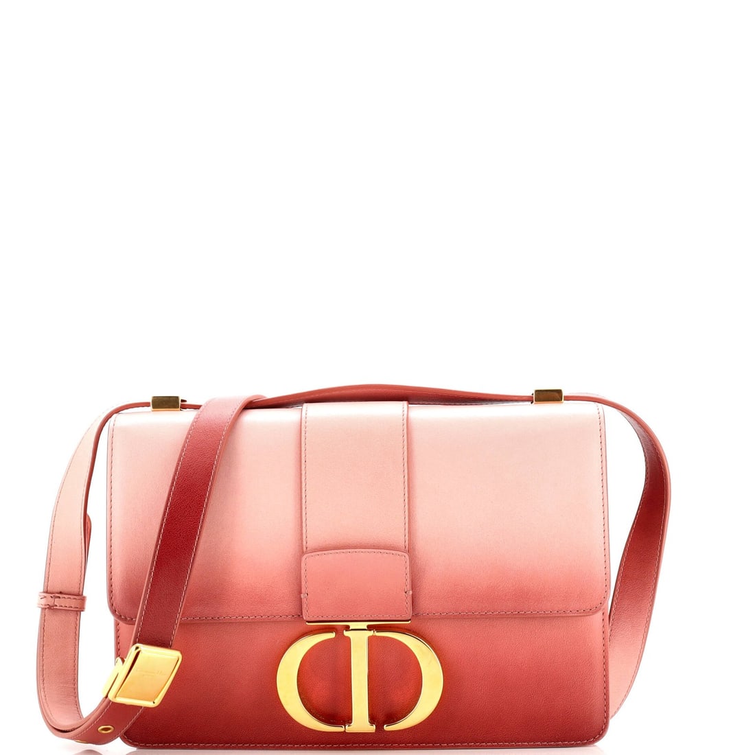 Christian Dior 30 Montaigne Flap Bag in Gradient Leather: Christian Dior 30 Montaigne Flap Bag in Gradient Leather The iconic Christian Dior 30 Montaigne Flap Bag in Gradient Leather is a true showstopper, boasting a stunning red exterior with subtle