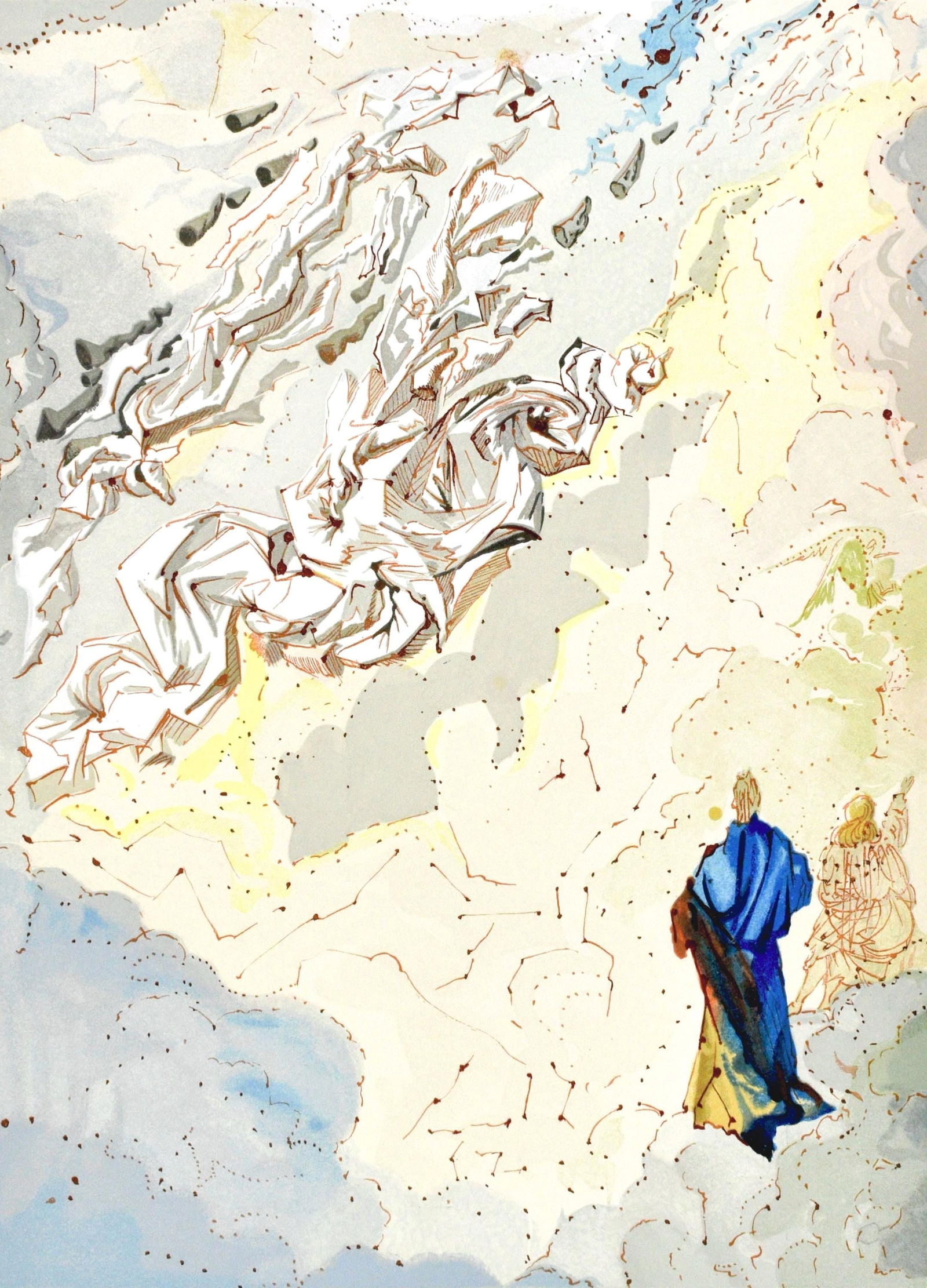 Woodcut - Salvador Dali - Le Paradis XX (Michler/ Lpsinger 1039-1138; Field 189-200) - La Divine: Woodcut - Salvador Dali - Le Paradis XX (Michler/ Lpsinger 1039-1138; Field 189-200) - La Divine Comdie A rare and striking woodcut by Salvador Dali, 'Le Paradis XX' is a unique piece from the