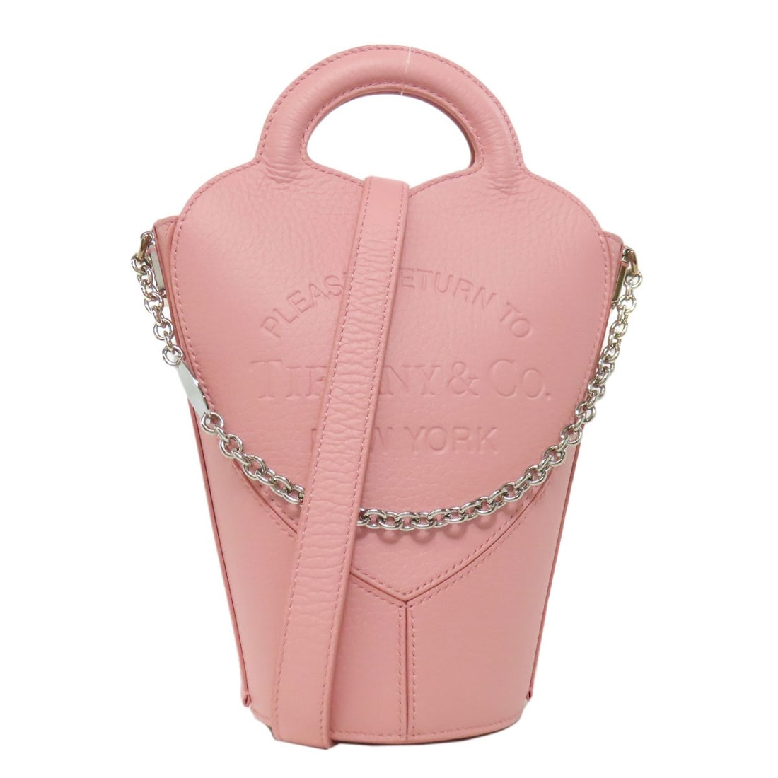 Calf TIFFANY&Co. Return to TIFFANY & Co. Handbag: Calf TIFFANY&Co. Return to TIFFANY & Co. Handbag Return to Tiffany & Co.'s iconic style with this stunning calf leather handbag, boasting the signature pink hue that has become synonymous with luxury