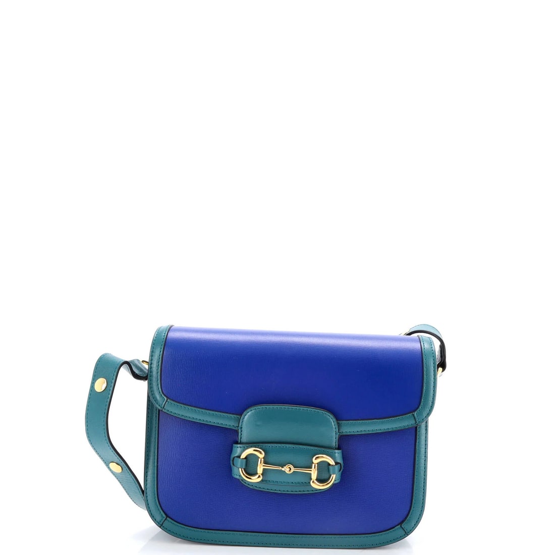 Gucci Horsebit 1955 Small Leather Shoulder Bag: Gucci Horsebit 1955 Small Leather Shoulder Bag Experience the timeless elegance of Gucci's iconic Horsebit 1955 Small Leather Shoulder Bag, crafted from high-quality blue leather with subtle green