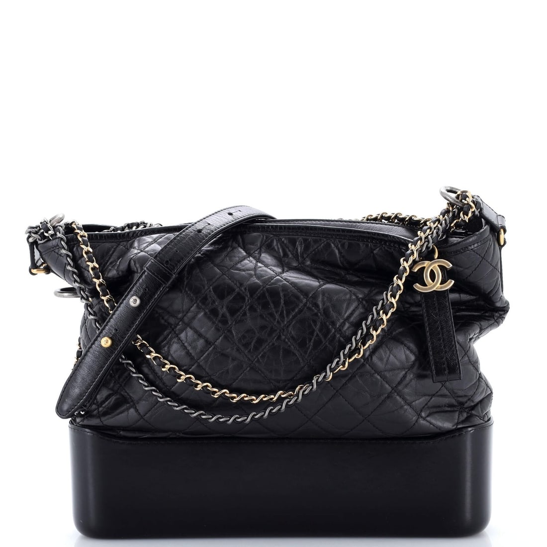 Large Chanel Gabrielle Hobo Quilted Aged Calfskin: Large Chanel Gabrielle Hobo Quilted Aged Calfskin Experience the timeless elegance of the Chanel Gabrielle Hobo, with its classic quilted design and aged calfskin exterior that exudes sophistication.