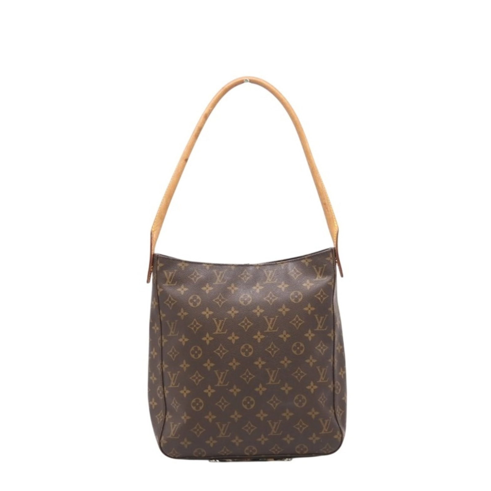 Louis Vuitton Monogram Handbag: Louis Vuitton Monogram Handbag Experience the timeless elegance of Louis Vuitton with this iconic Monogram handbag, boasting the signature brown monogram pattern and durable zipper closure. With its s
