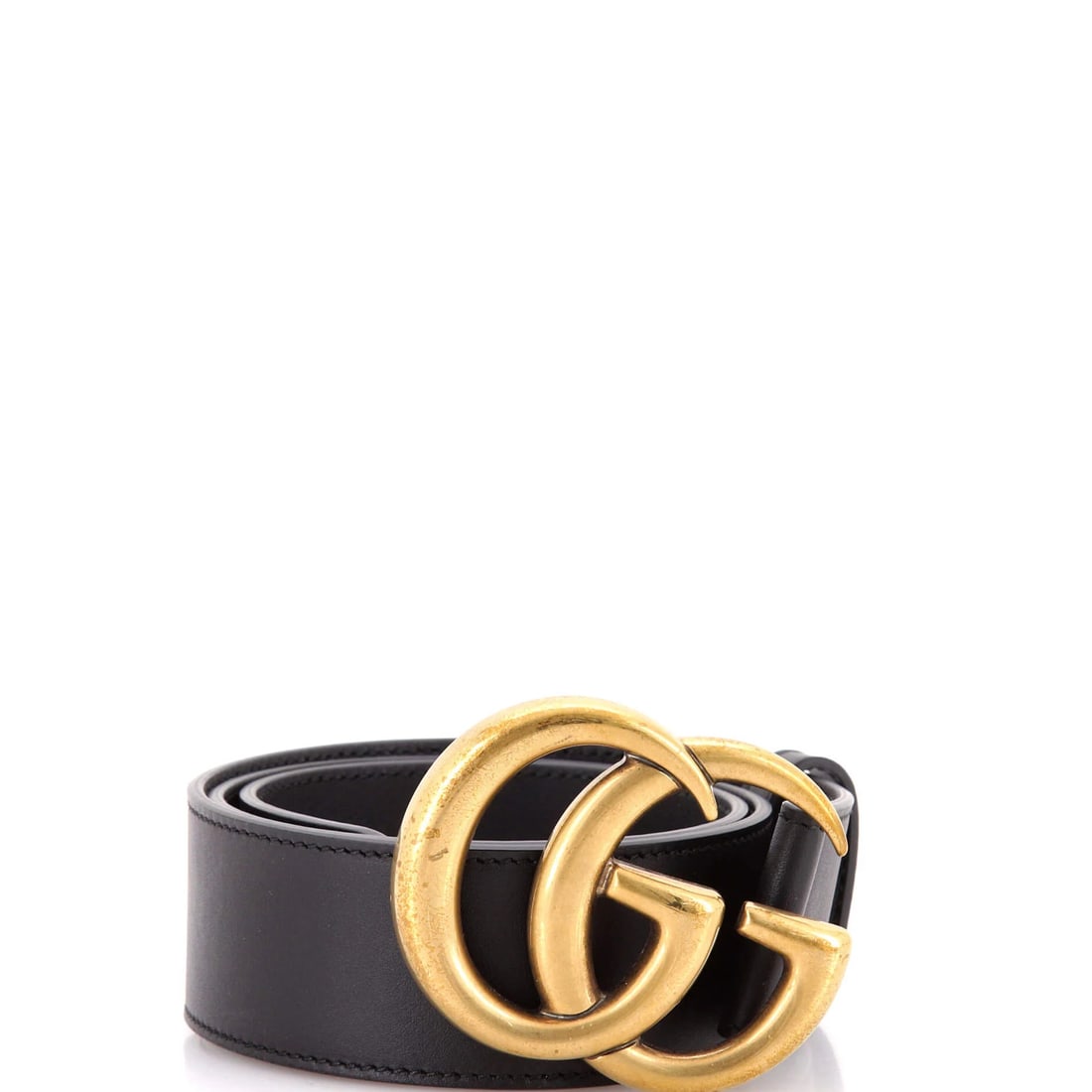 Gucci GG Marmont Leather Wide Belt: Gucci GG Marmont Leather Wide Belt Elevate your style with the iconic Gucci GG Marmont Leather Wide Belt, boasting a sleek black leather exterior and aged gold hardware. Its wide 1.5" width provides