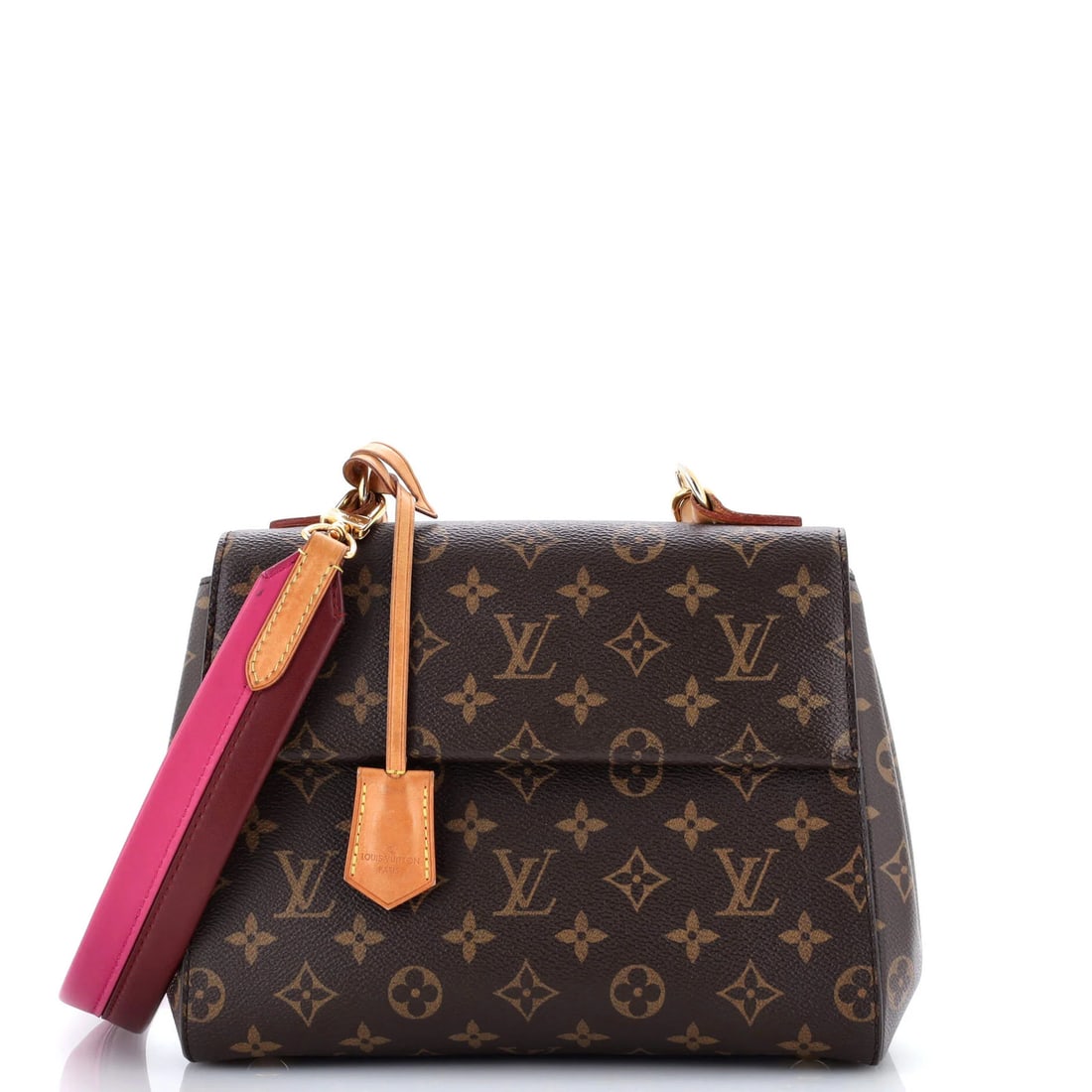 Louis Vuitton Cluny Top Handle Bag in Monogram Canvas: Louis Vuitton Cluny Top Handle Bag in Monogram Canvas The iconic Louis Vuitton Cluny Top Handle Bag is a timeless classic, boasting the signature Monogram Canvas exterior in rich brown tones. With