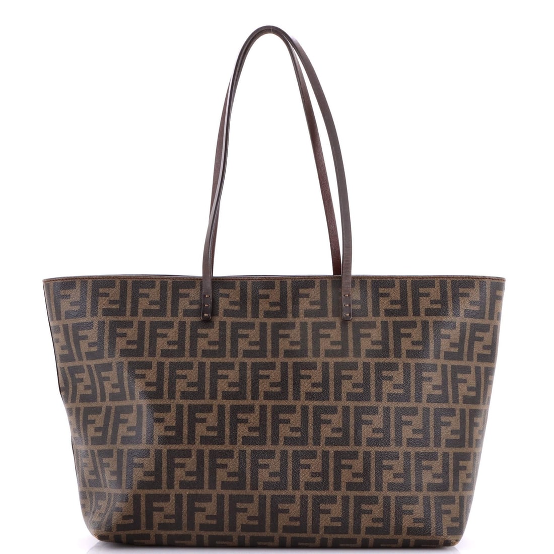 Fendi Large Zucca Coated Canvas Roll Tote: Fendi Large Zucca Coated Canvas Roll Tote The Fendi Large Zucca Coated Canvas Roll Tote is a stylish and practical accessory for the modern woman on-the-go. With its durable canvas exterior, gold