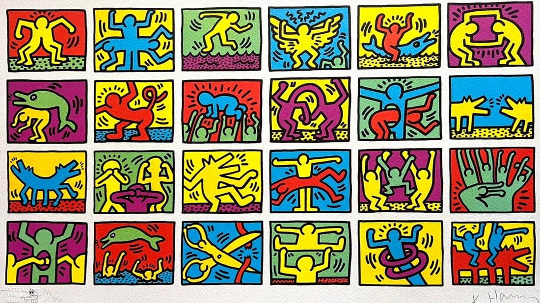 Numbered Keith Haring Lithograph From A Painting: Numbered Keith Haring Lithograph From A Painting A rare opportunity to own a piece of art history, this numbered Keith Haring lithograph is a stunning example of the artist's iconic style. Printed in
