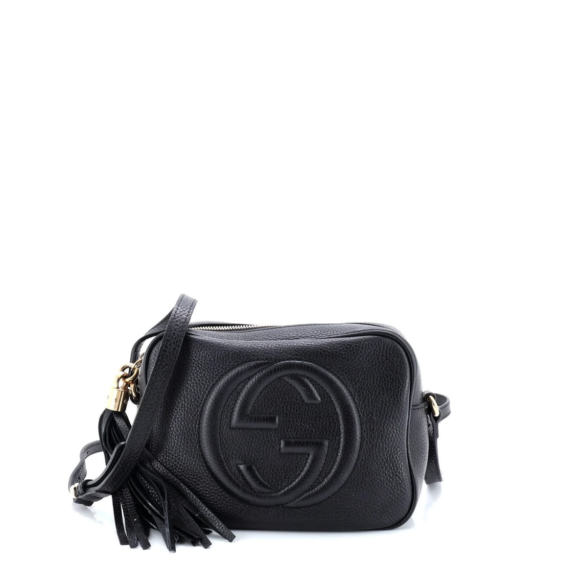 Gucci Soho Disco Small Leather Crossbody Bag: Gucci Soho Disco Small Leather Crossbody Bag Elevate your evening look with the iconic Gucci Soho Disco Small Leather Crossbody Bag, boasting sleek black leather exterior and gold-tone hardware that a