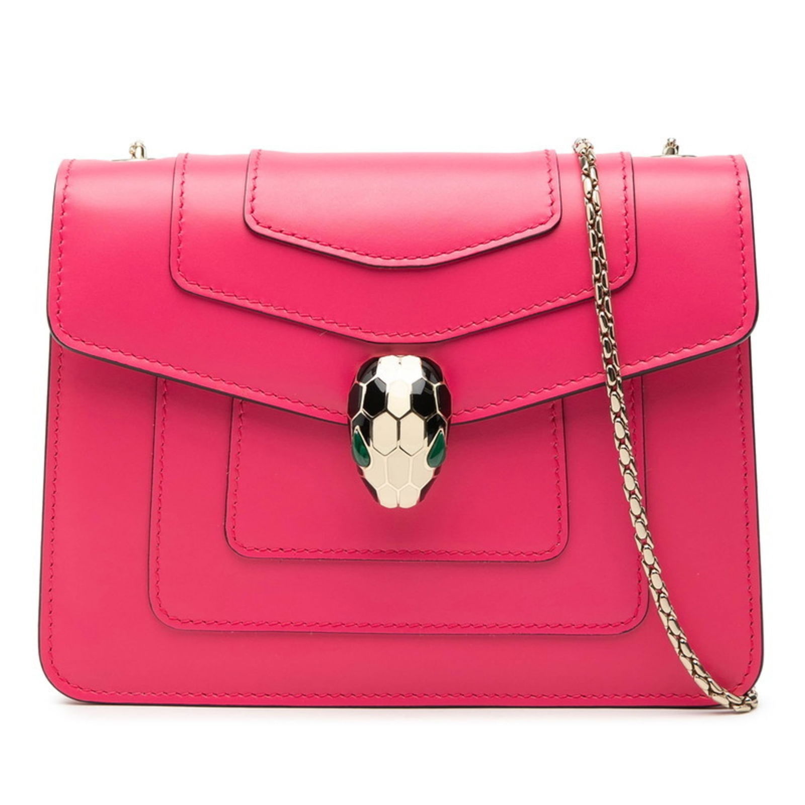 Bvlgari Leather Shoulder Bag: Bvlgari Leather Shoulder Bag A stunning Bvlgari leather shoulder bag in soft pink, perfect for adding a touch of elegance to any outfit. With its classic design and high-quality materials, this
