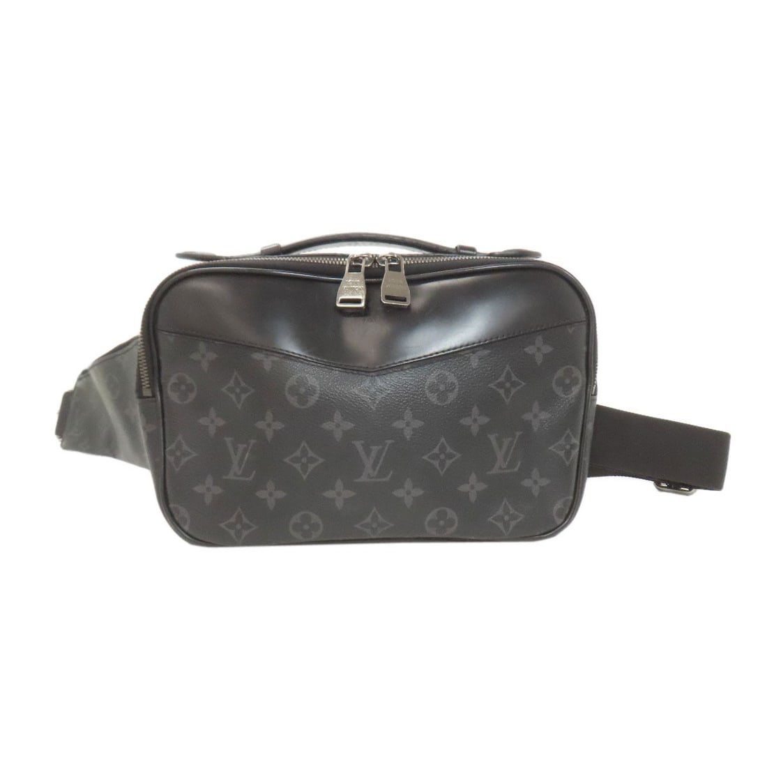 Louis Vuitton Monogram Eclipse M42906 Body Bag: Louis Vuitton Monogram Eclipse M42906 Body Bag Elevate your style with the iconic Louis Vuitton Monogram Eclipse M42906 Body Bag, crafted in luxurious black Monogram Eclipse leather from France. This