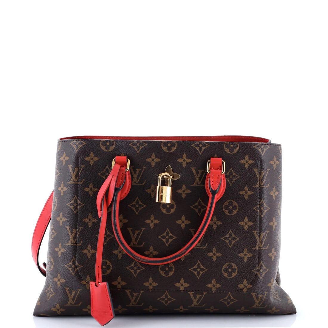 Louis Vuitton Monogram Canvas Flower Tote with Leather (1 of 8)