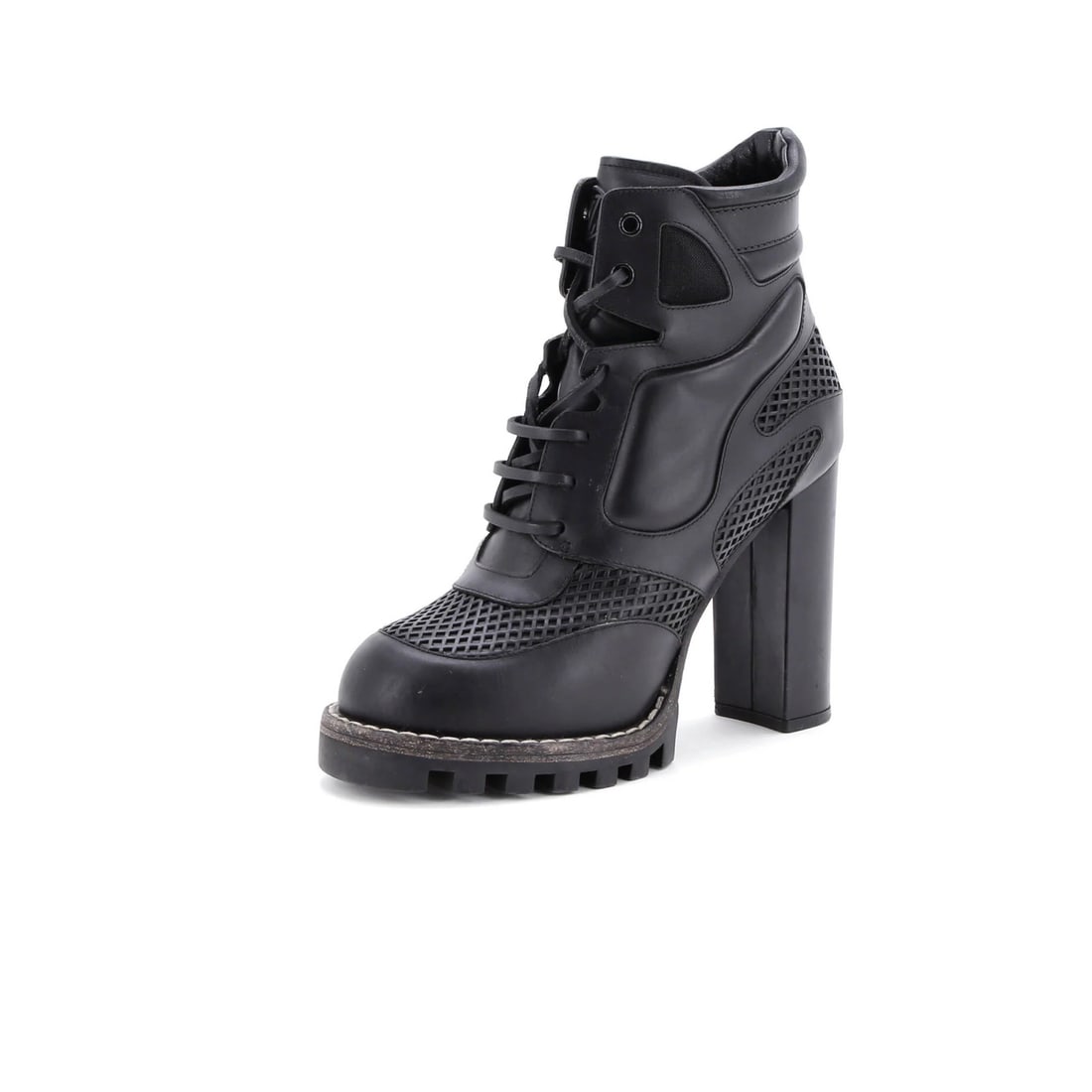 Louis Vuitton Women's Digital Gate Boots (Leather & Mesh): Louis Vuitton Women's Digital Gate Boots (Leather & Mesh) Elevate your style with the iconic Louis Vuitton Women's Digital Gate Boots, boasting sleek leather and mesh upper construction in striking