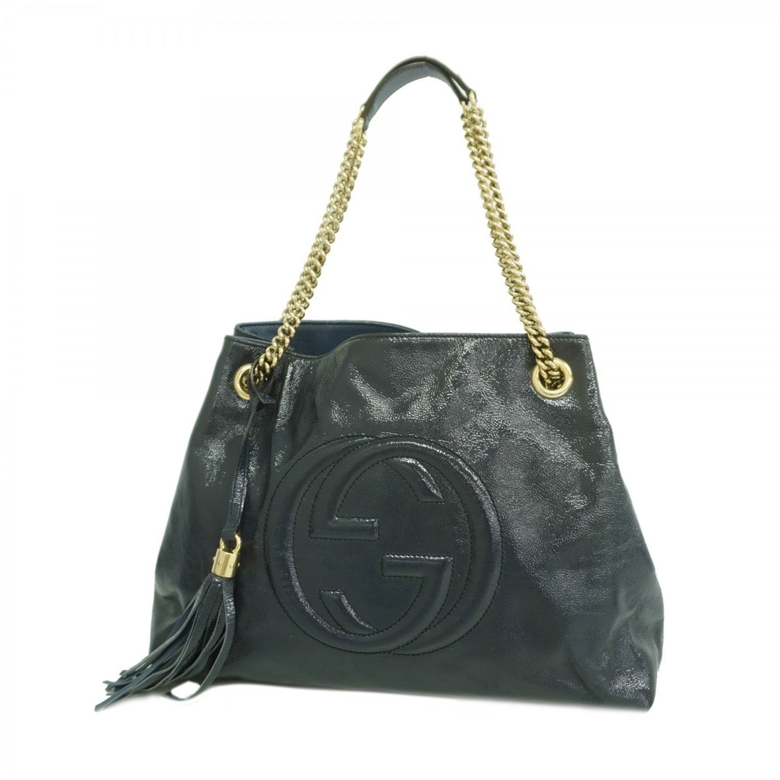 Bag Gucci Tote: Bag Gucci Tote Authentic Gucci blue tote bag, perfect for everyday use, boasts classic style with champagne gold hardware adding a touch of sophistication. With its spacious interior and durable
