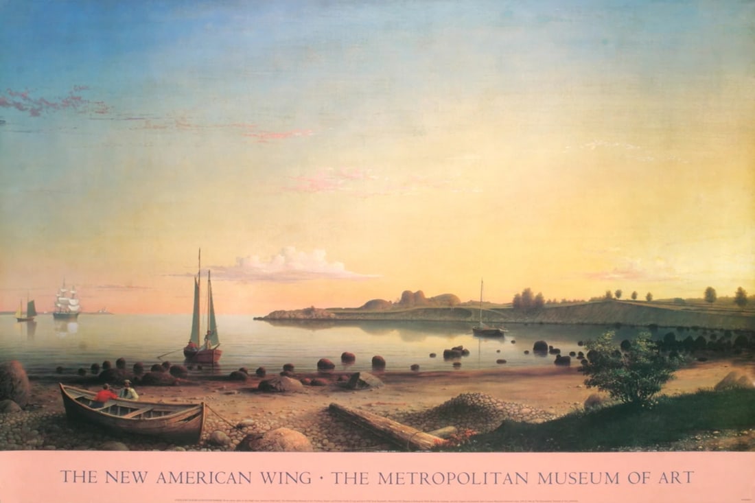 Fort Across Gloucester Harbor, Fitz Henry Lane, 1986 Poster (28" x 42"): Fort Across Gloucester Harbor, Fitz Henry Lane, 1986 Poster (28" x 42") Elevate your home with a stunning piece of American art, Fitz Henry Lane's 1986 offset lithograph "Stage Fort Across Gloucester