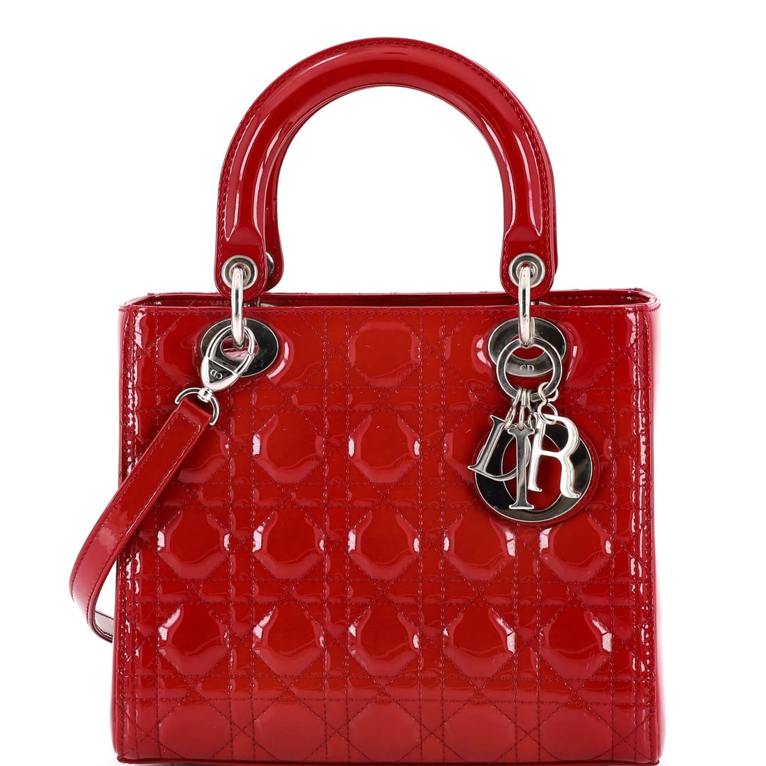 Christian Dior Lady Bag Cannage Quilt Patent Medium: Christian Dior Lady Bag Cannage Quilt Patent Medium The iconic Christian Dior Lady Bag Cannage Quilt Patent Medium is a stunning example of luxury design, boasting patent leather exterior in bold red