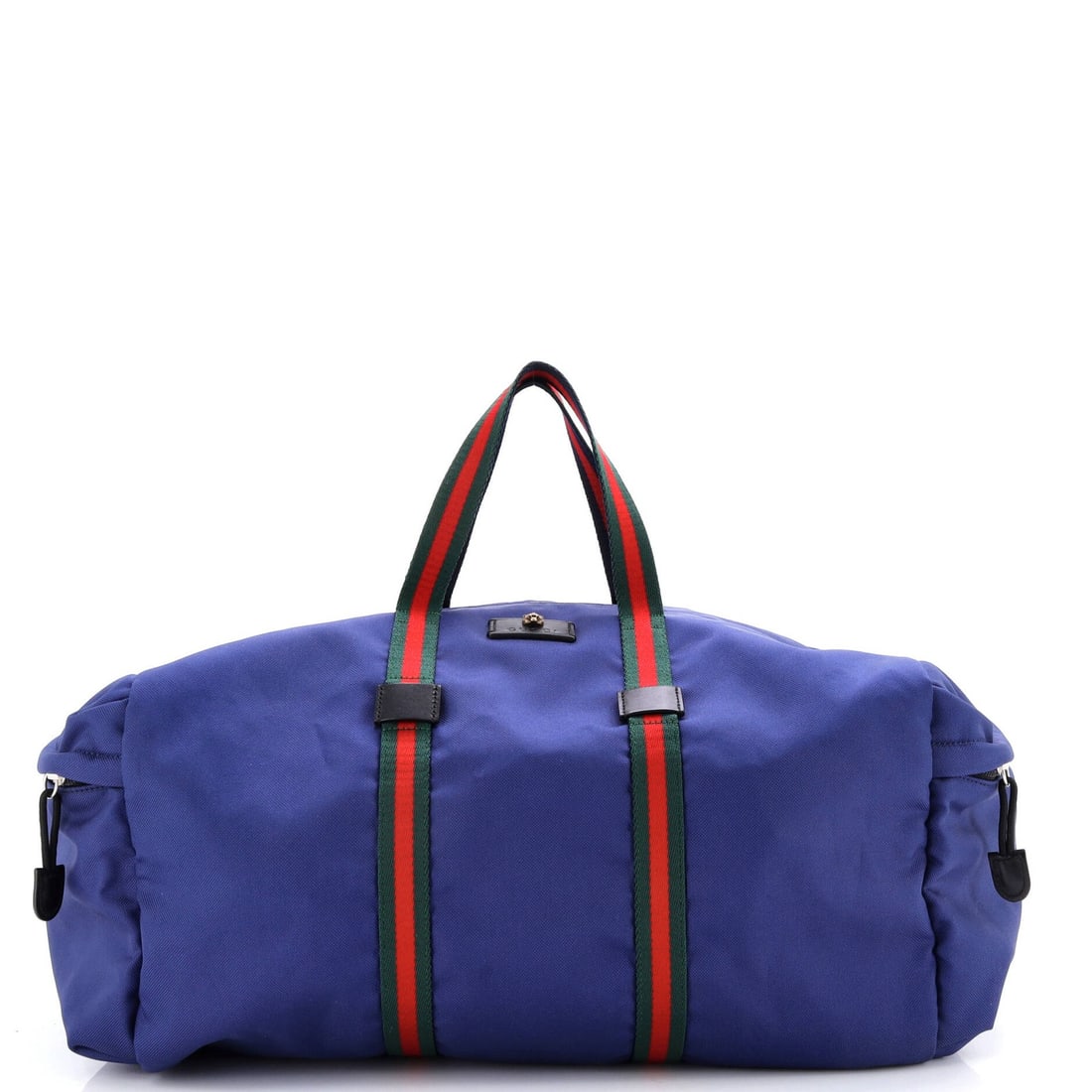 Gucci Large Techno Canvas Animalier Web Duffle Bag: Gucci Large Techno Canvas Animalier Web Duffle Bag Experience the iconic Gucci Animalier Web Duffle Bag, crafted from durable canvas and boasting a striking blue hue that exudes effortless style.
