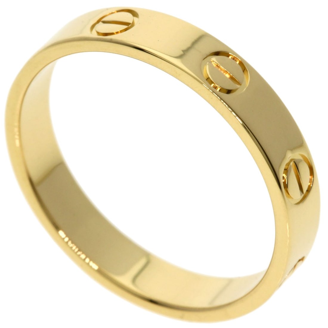 CARTIER Mini Love Ring #54 in K18 Yellow Gold: CARTIER Mini Love Ring #54 in K18 Yellow Gold The CARTIER Mini Love Ring #54 is a stunning example of understated luxury, boasting sleek K18 yellow gold construction and a timeless design that exudes