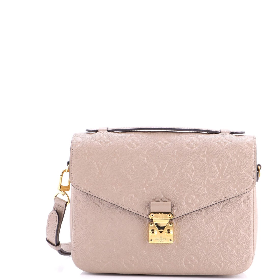 Leather Louis Vuitton Pochette Metis Monogram Empreinte: Leather Louis Vuitton Pochette Metis Monogram Empreinte A timeless piece from Louis Vuitton, the Pochette Metis Monogram Empreinte exudes classic sophistication with its iconic monogram pattern and ne