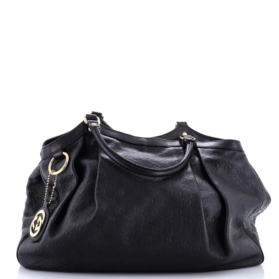 Gucci Sukey Large Tote in Guccissima Leather: Gucci Sukey Large Tote in Guccissima Leather Experience the epitome of luxury with the iconic Gucci Sukey Large Tote in rich black Guccissima leather. This timeless piece boasts sleek gold hardware, a