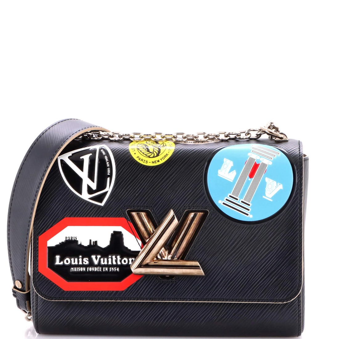 Louis Vuitton Twist Handbag - Limited Edition World Tour Epi Leather MM: Louis Vuitton Twist Handbag - Limited Edition World Tour Epi Leather MM Experience the epitome of luxury with this stunning Louis Vuitton Twist Handbag, crafted from rich Epi leather and boasting a