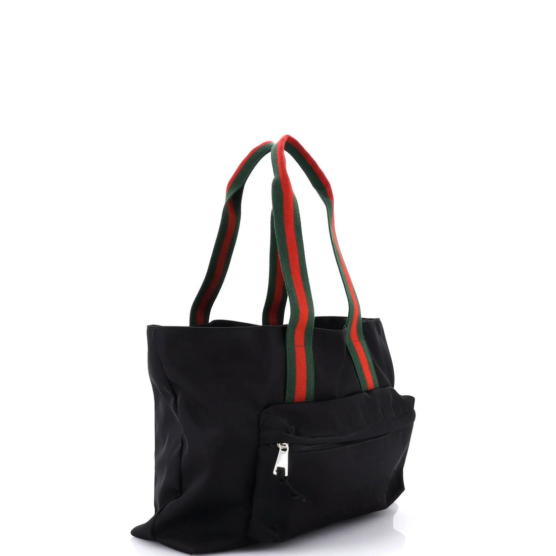 Gucci Logo Web Pocket Tote in Large Embossed Nylon - 2