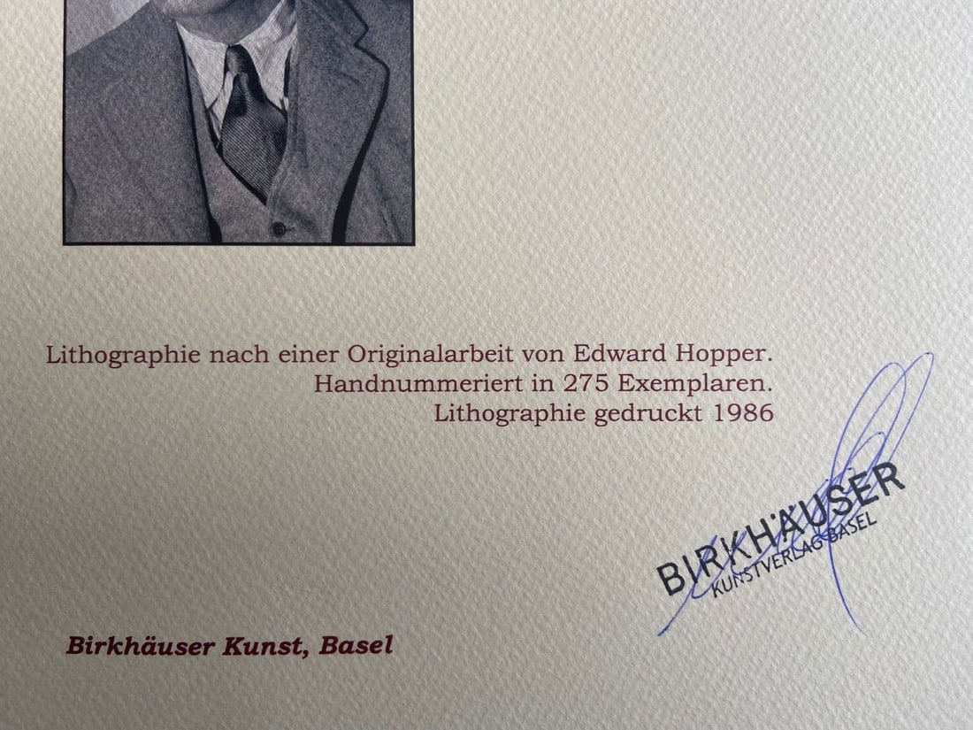 Limited Edward Hopper Lithograph Numbered - 10