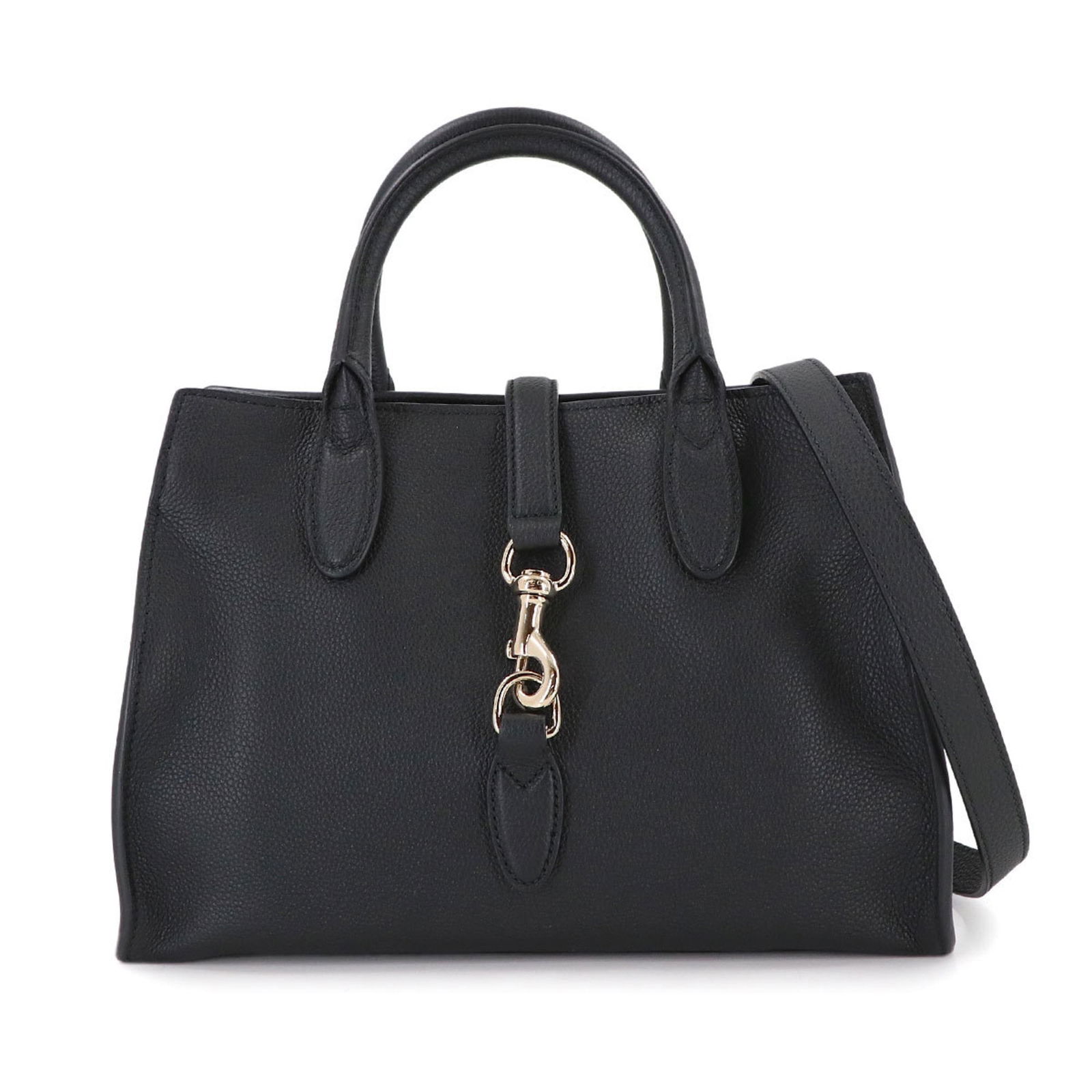 Gucci Tote Bag in Leather: Gucci Tote Bag in Leather Experience the timeless elegance of Gucci with this stunning black leather tote bag, boasting sleek lines and premium quality that exudes sophistication. With its spacious in