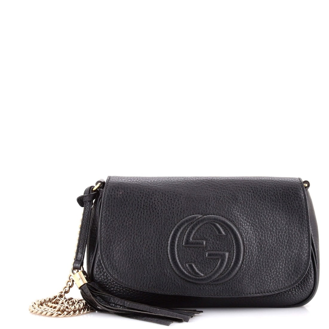 Gucci Soho Medium Leather Crossbody Chain Bag: Gucci Soho Medium Leather Crossbody Chain Bag Elevate your everyday style with the iconic Gucci Soho Medium Leather Crossbody Chain Bag, boasting sleek black leather exterior and gold hardware