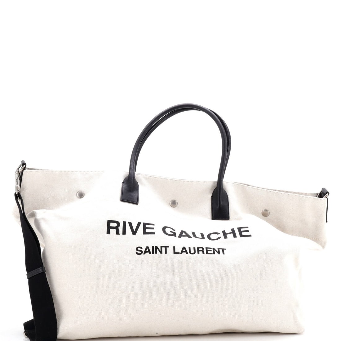 Maxi Saint Laurent Rive Gauche Shopper Tote Canvas: Maxi Saint Laurent Rive Gauche Shopper Tote Canvas Experience the timeless elegance of the iconic Saint Laurent Rive Gauche Shopper Tote Canvas, a maxi tote that exudes sophistication and
