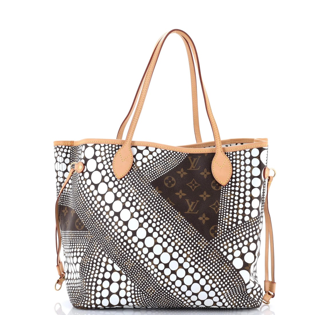 Louis Vuitton Neverfull Tote - Limited Edition Kusama Waves Monogram Canvas MM: Louis Vuitton Neverfull Tote - Limited Edition Kusama Waves Monogram Canvas MM Own the iconic Louis Vuitton Neverfull Tote, a timeless and stylish accessory that exudes luxury and sophistication.