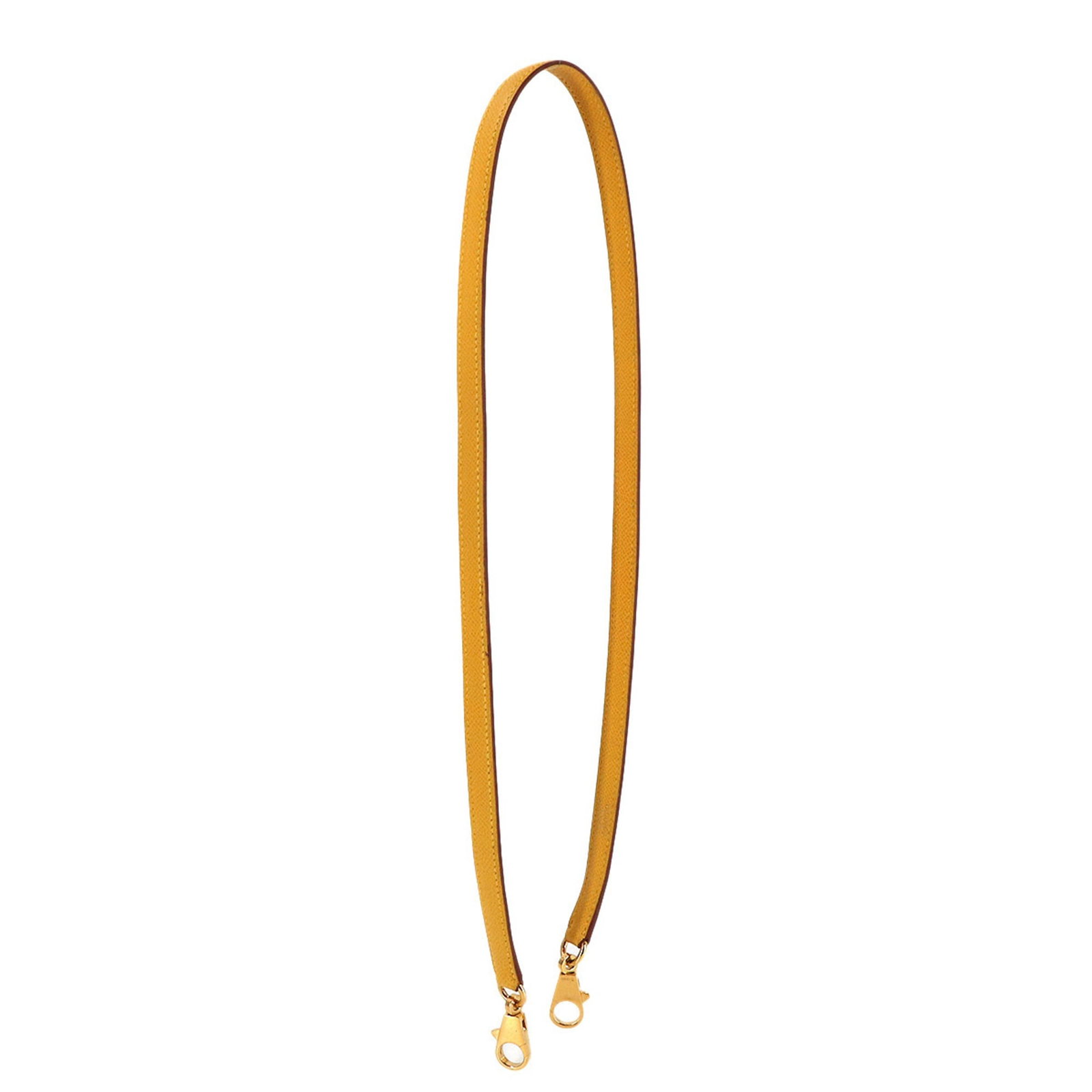 Epsom Leather Hermes Strap: Epsom Leather Hermes Strap Elevate your style with the iconic Hermes strap, crafted from luxurious Epsom leather in a vibrant Jaune hue. This pre-owned, mint condition strap boasts a sleek 35cm