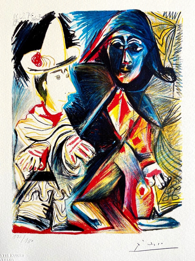 180 Pablo Picasso Lithograph Op Numbered Stamped: 180 Pablo Picasso Lithograph Op Numbered Stamped A rare opportunity to own a piece of art history, this 1978 lithograph by Pablo Picasso is one of only 180 specimens printed in Atlantis Verlag, Freibu