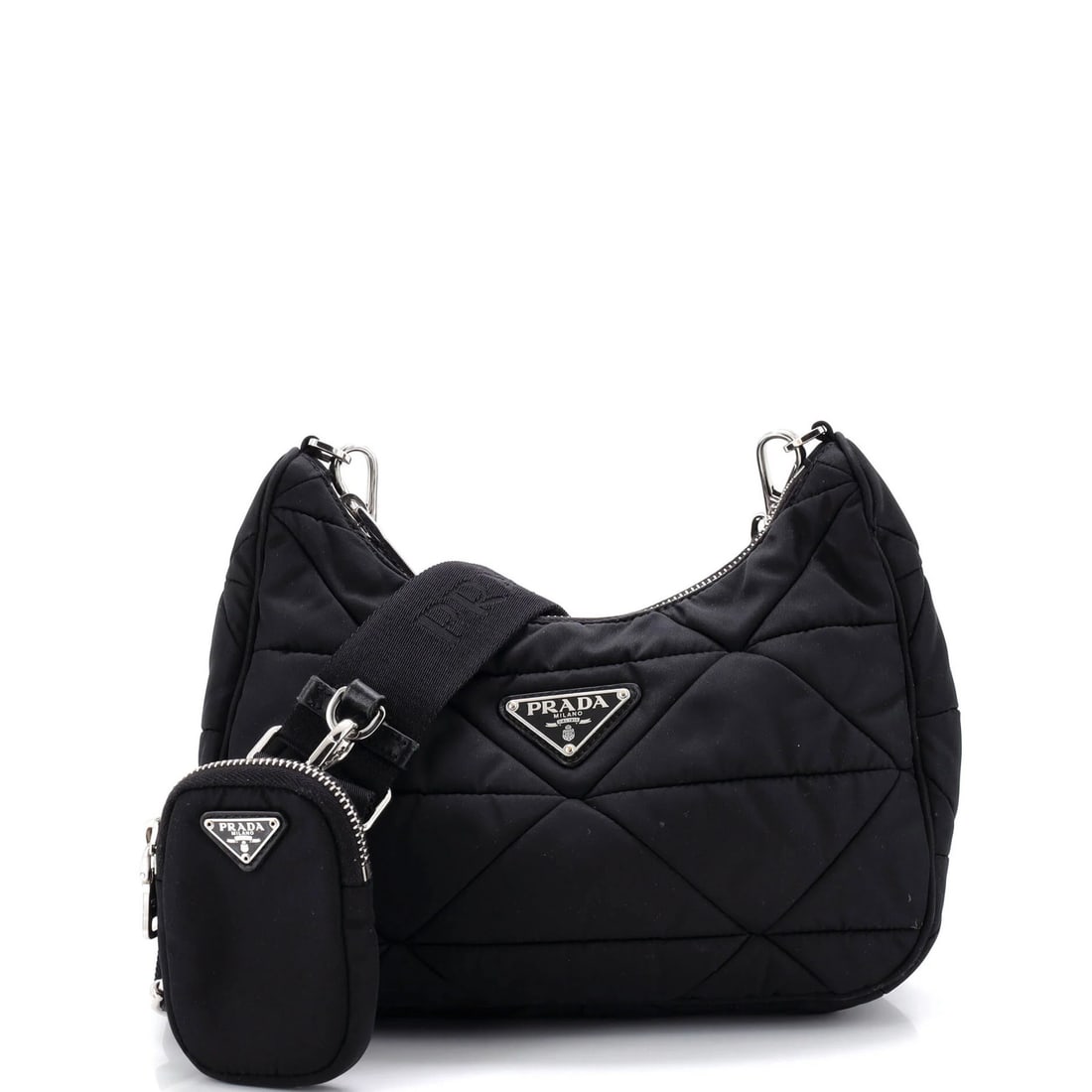 Prada Small Quilted Tessuto Re-Edition Shoulder Bag: Prada Small Quilted Tessuto Re-Edition Shoulder Bag Elevate your everyday style with the iconic Prada Small Quilted Tessuto Re-Edition Shoulder Bag, boasting a timeless design and premium nylon