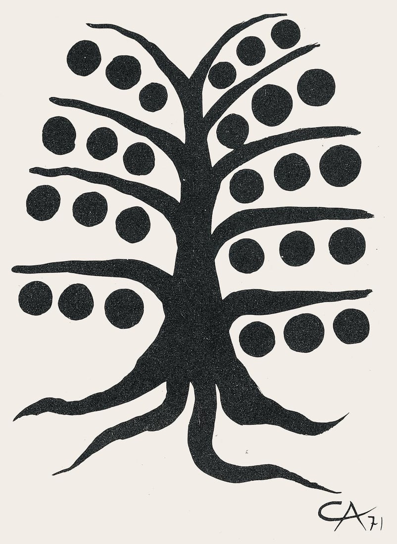 Lithograph - Alexander Calder - Composition - Derrire le miroir: Lithograph - Alexander Calder - Composition - Derrire le miroir A rare opportunity to own a piece of modern art history, Derrire le miroir is a striking lithograph by Alexander Calder, one of the most