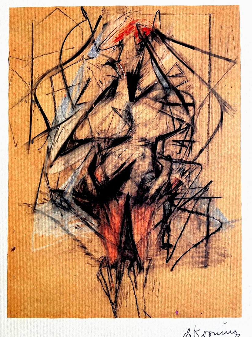 Rothko Willem De Kooning Lithograph Guggenheim Museum Numbered Op Mark: Rothko Willem De Kooning Lithograph Guggenheim Museum Numbered Op Mark A rare opportunity to own a piece of modern art history, this 1982 lithograph by Willem De Kooning, signed by the artist