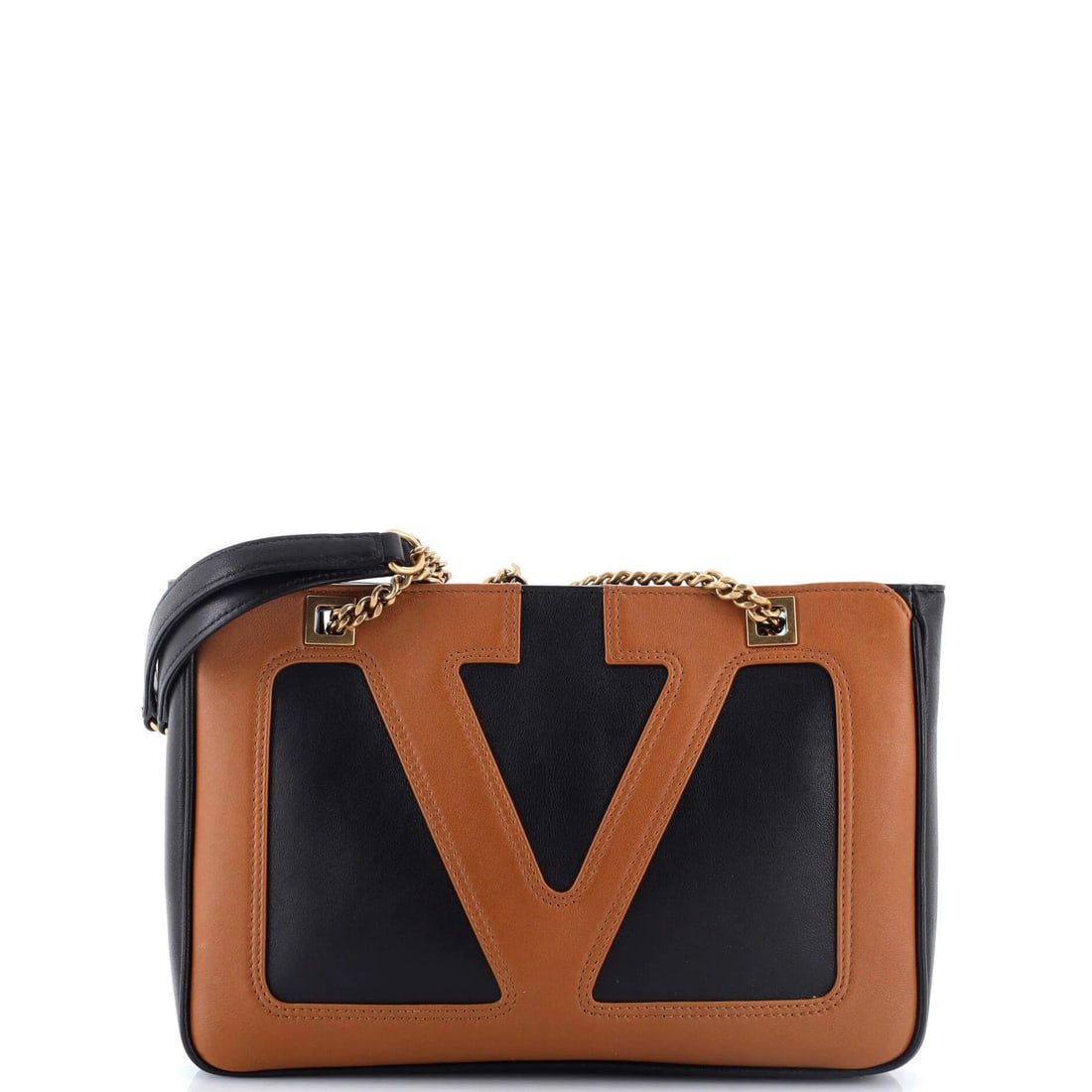 Valentino Garavani Viva Superstar Small Leather Chain Tote: Valentino Garavani Viva Superstar Small Leather Chain Tote Elevate your style with the iconic Valentino Garavani Viva Superstar Small Leather Chain Tote, boasting sleek black leather exterior and