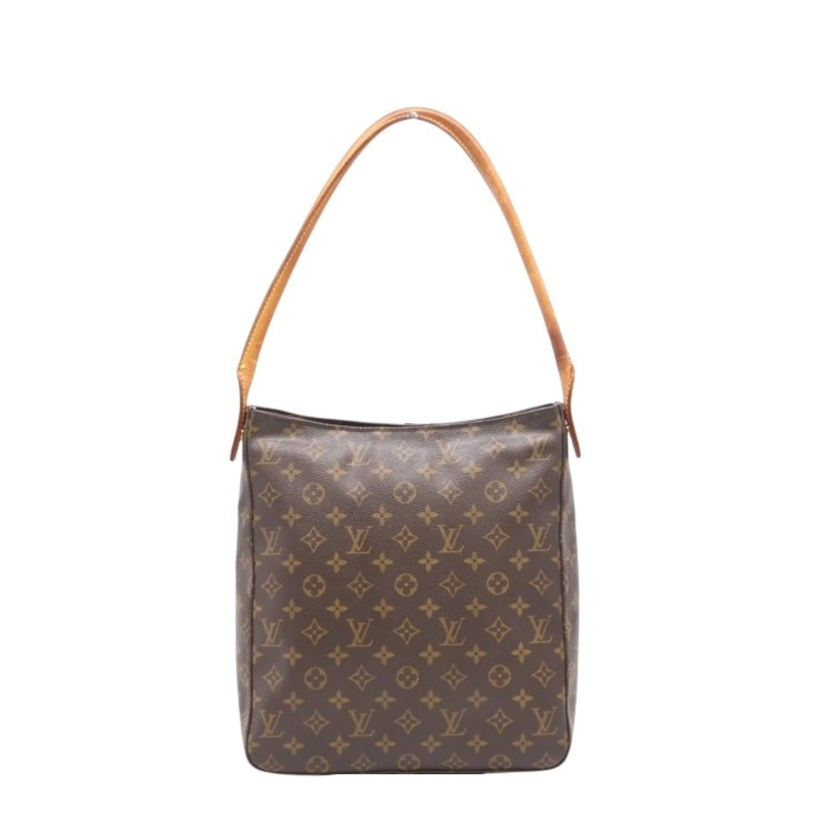 Louis Vuitton Monogram Handbag: Louis Vuitton Monogram Handbag Experience the timeless elegance of Louis Vuitton with this stunning Monogram handbag, boasting iconic brown monogram canvas and a sleek zipper closure. With multiple