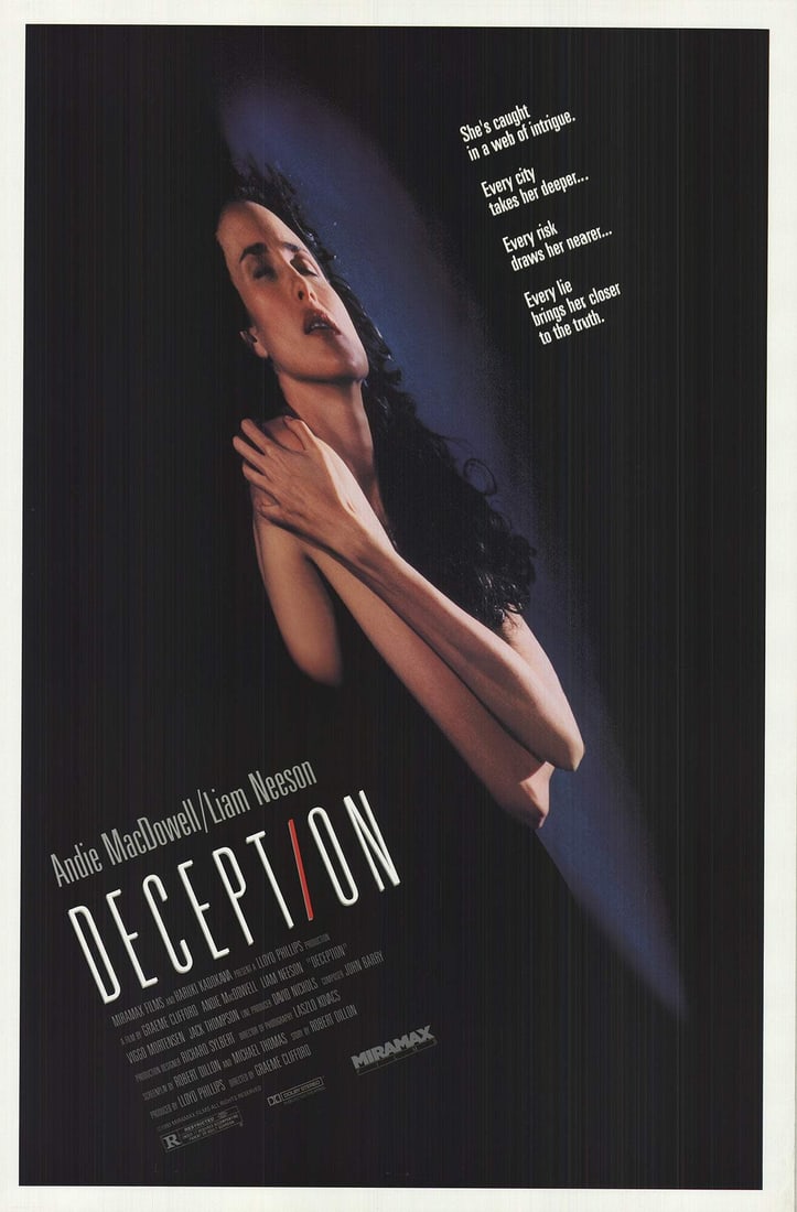 Artist Unknown - Deception (41" x 27") Offset Lithograph, 1993: Artist Unknown - Deception (41" x 27") Offset Lithograph, 1993 A rare and intriguing offset lithograph from 1993, Artist Unknown's "Deception" is a captivating representation of the movies genre.